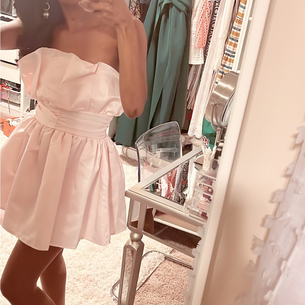 Satin Pink Babydoll Dress